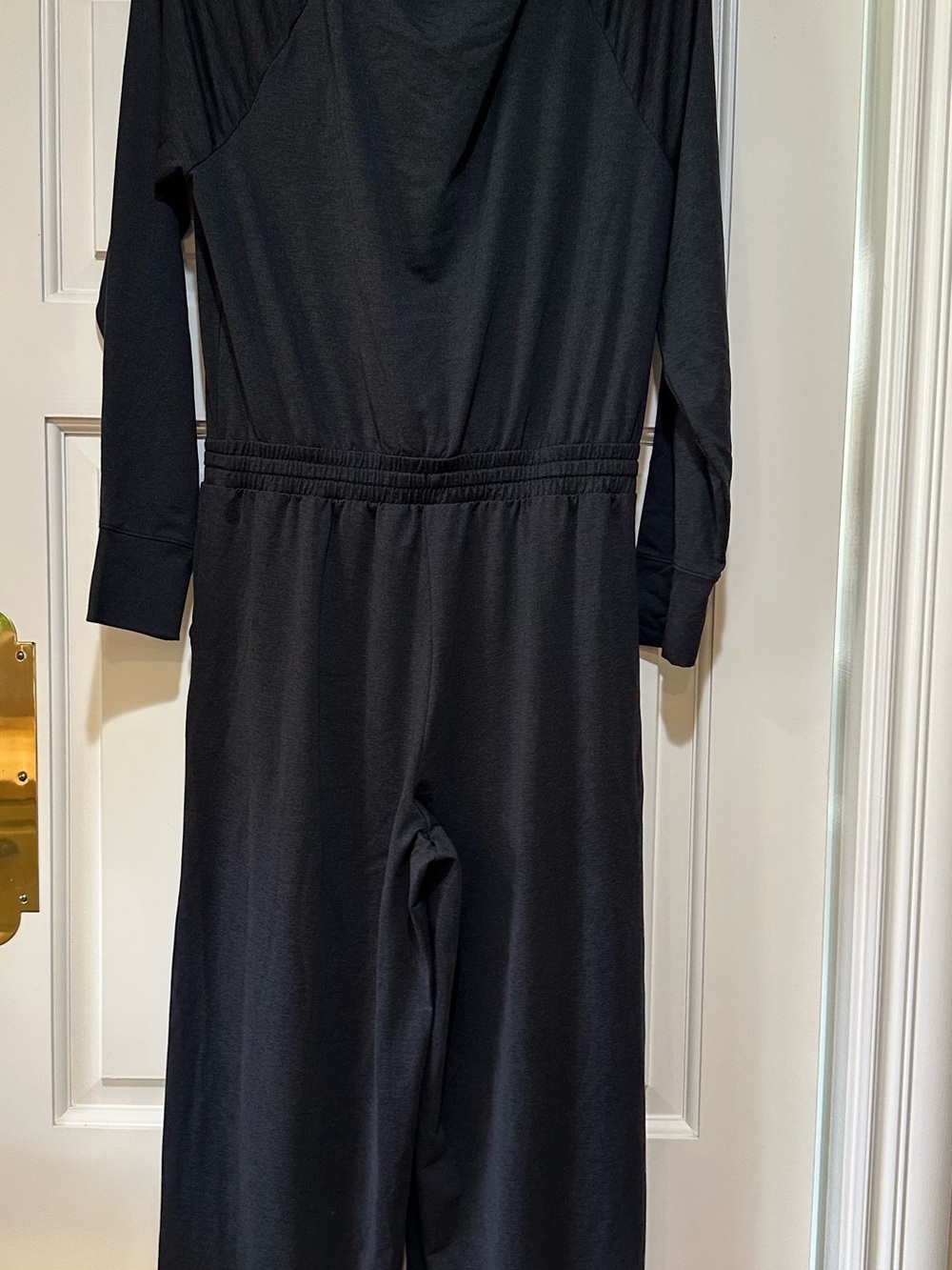 Zella Black Long Sleeve Wide-Leg Jumpsuit